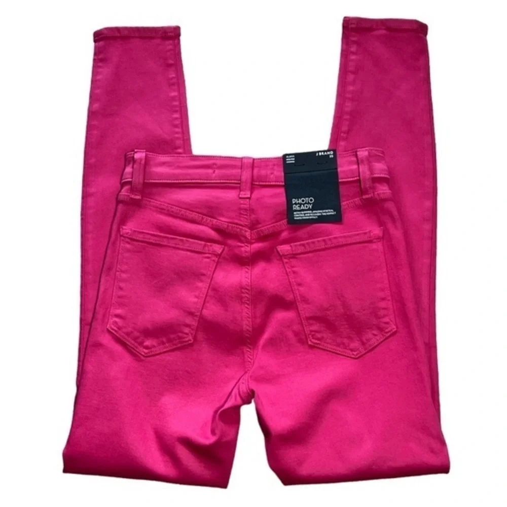 J Brand Women's Alana Coated‎ Dizzy Pink High Rise Crop Skinny Pants Sz. 25 NWT